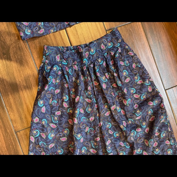 Vintage 80’s Limited Express Blue    Paisley Pants set - Picture 4 of 5